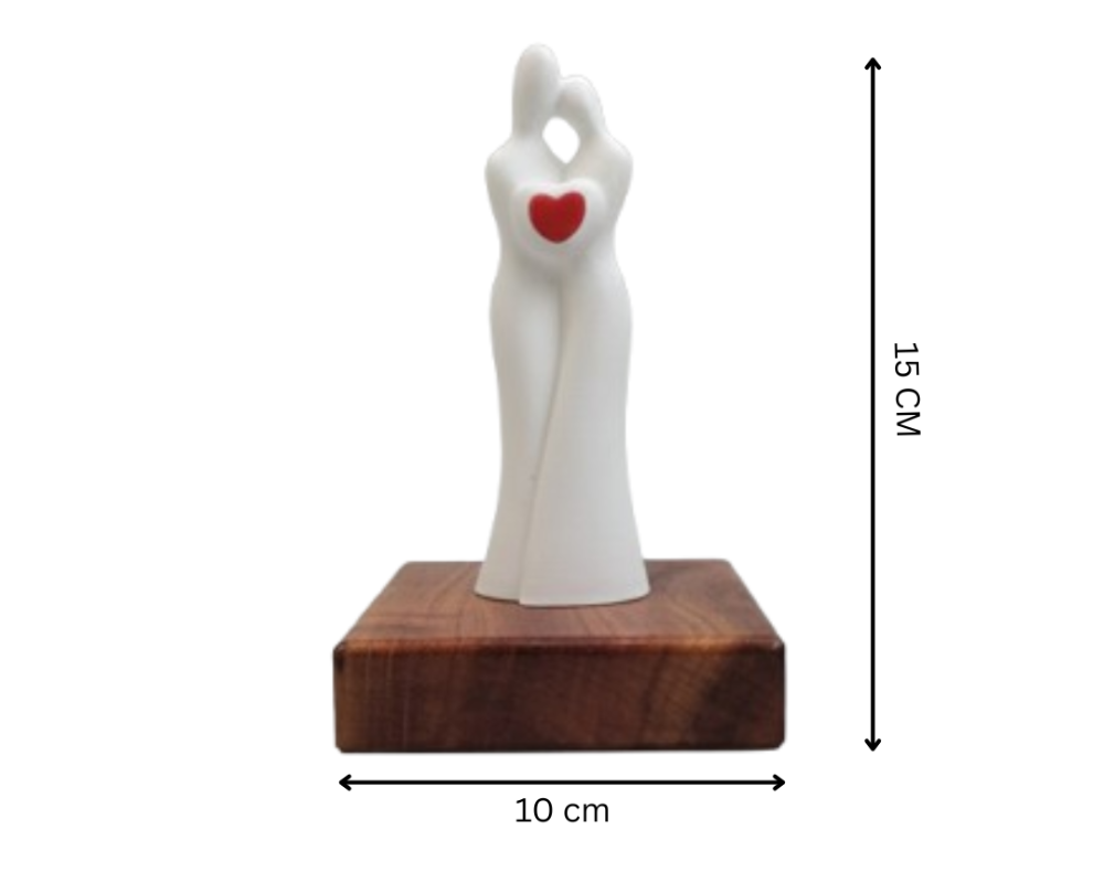 Couple Embrace Figurine with Heart - Image 3