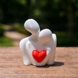 Minimal Cute Couple Sculpture with Heart
