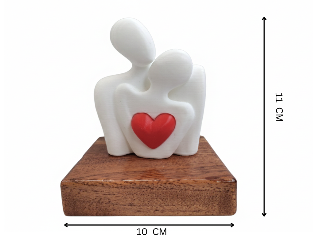 Minimal Cute Couple Sculpture with Heart - Image 2