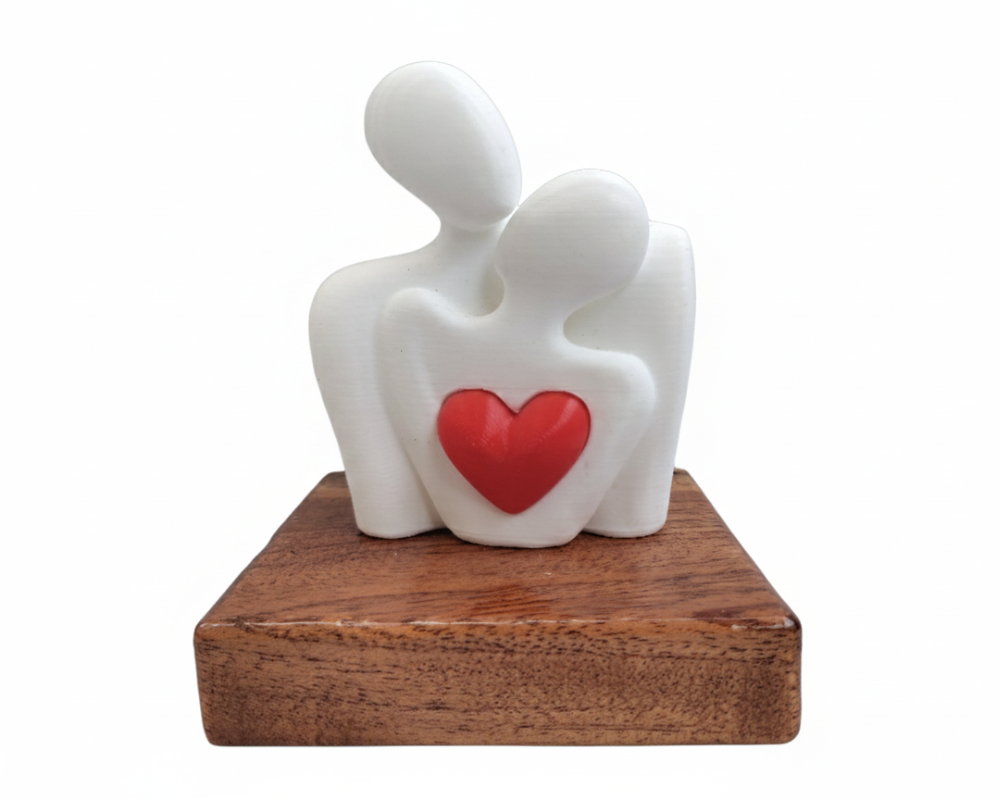 Minimal Cute Couple Sculpture with Heart - Image 3