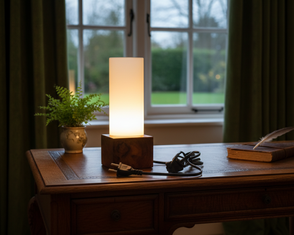Golden Teak Glow Table Lamp - Image 2