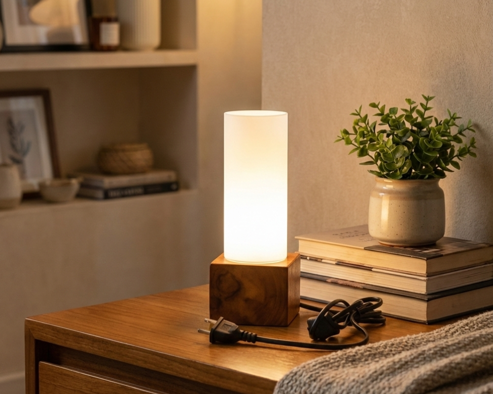 Golden Teak Glow Table Lamp - Image 3