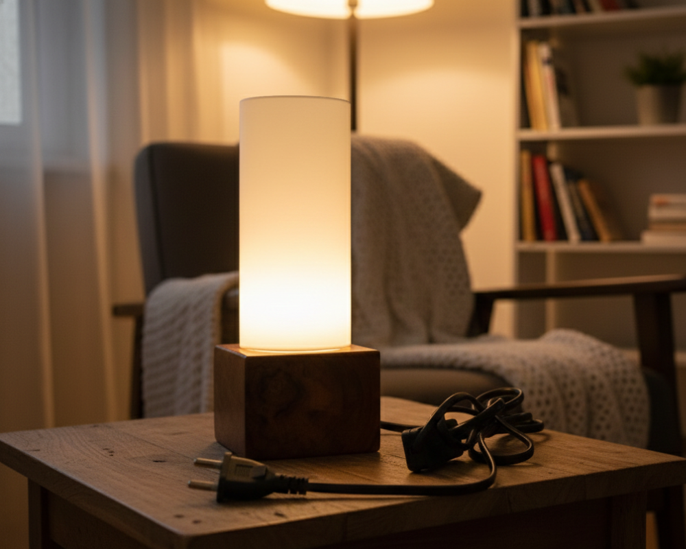 Golden Teak Glow Table Lamp