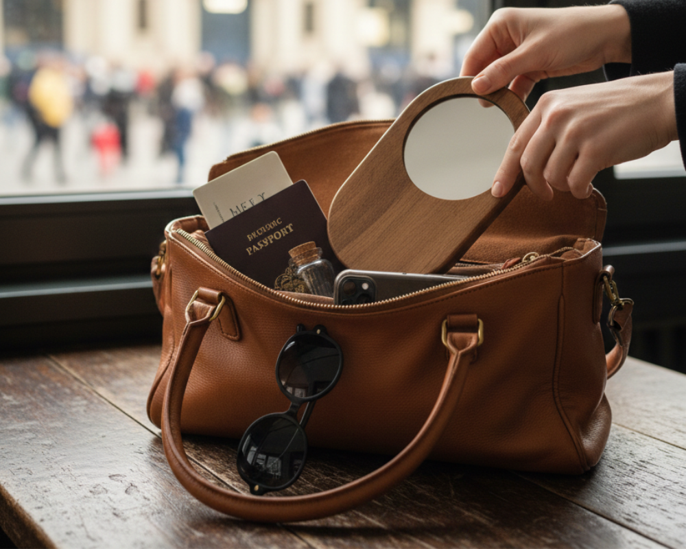 Pocket Bloom Teak Mirror - Image 4