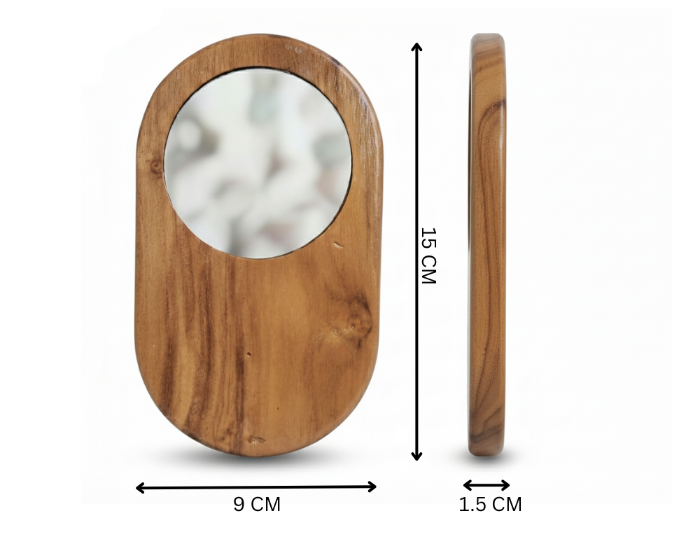 Pocket Bloom Teak Mirror - Image 6
